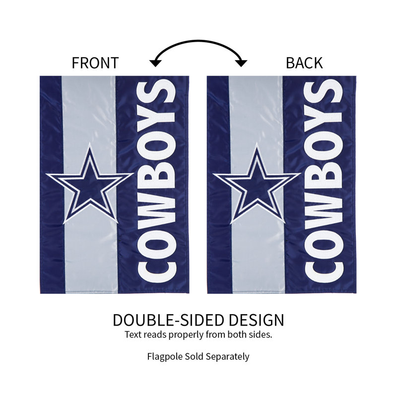 Drapeau maison en polyester 2 côtés nfl, Dallas Cowboys, H 44 po x l 28 po