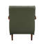 Fauteuil d'appoint en cuir avec base en bois de noyer, accoudoirs et dossier de style moderne-1377673293