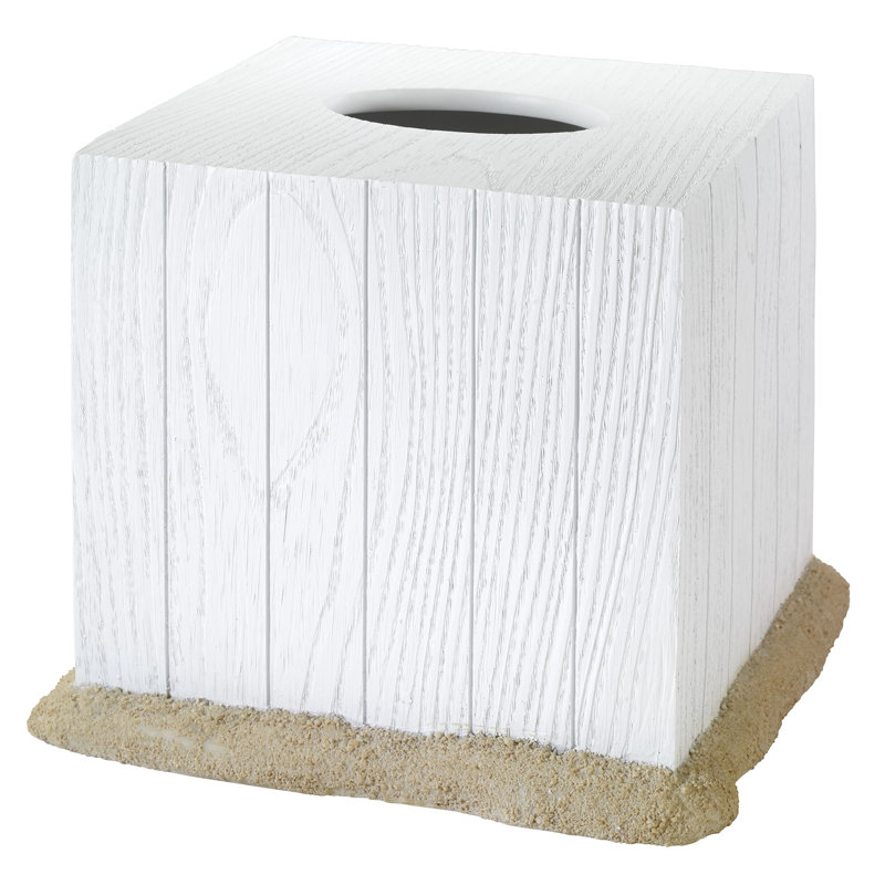 White and Sand Resin Beach Mode Tissue Box Cover