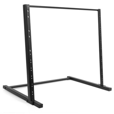 Pyle 12u Open Frame Steel-19'' Floorstanding, Patch Panel Shelf Bracket, Standing Desktop Server Room Rac In Black