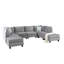 120" Grey Velvet 8Pc Modular Sectional Sofa