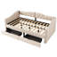 Lit de jour rembourré avec tiroirs de rangement, lit de jour simple en bois, aucun sommier nécessaire, beige-1315972700