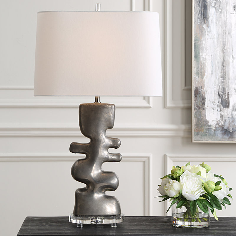 Lampe de table en nickel Sanaiah
