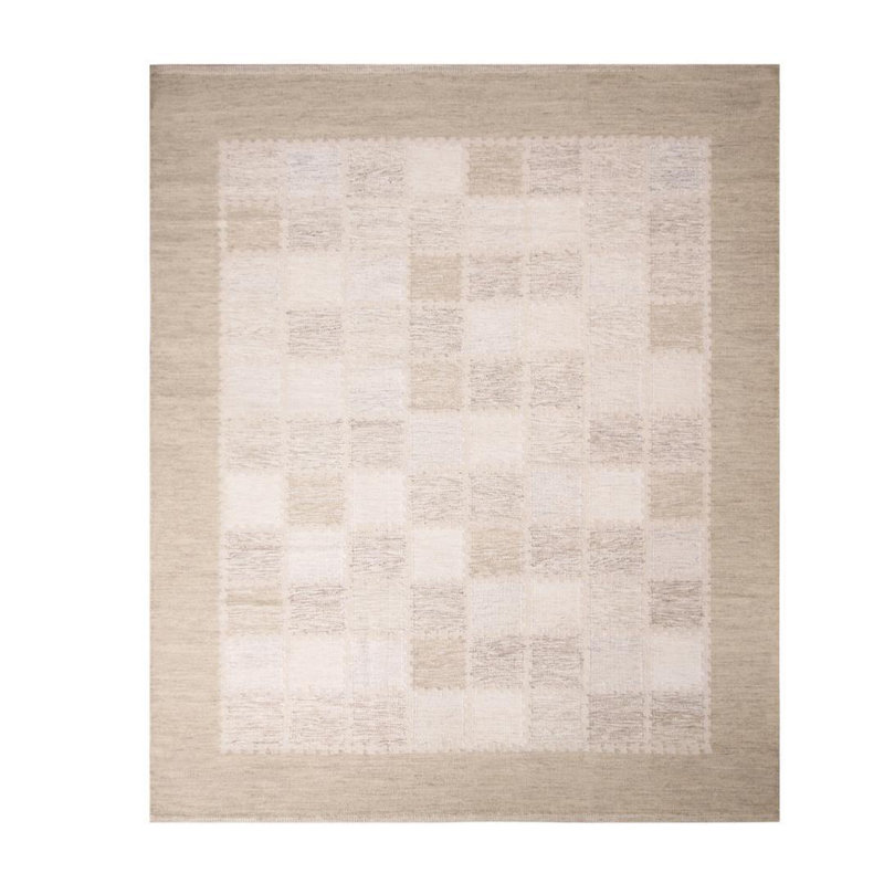 Rug & Kilim’S Scandinavian-Inspired Beige Gray And Light Brown Wool Pile Rug, Rectangle 10' x 14'