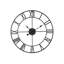 Horloge murale, 61 cm (24 pouces), chiffres romains, silencieuse, à piles, style classique, ronde, noire.