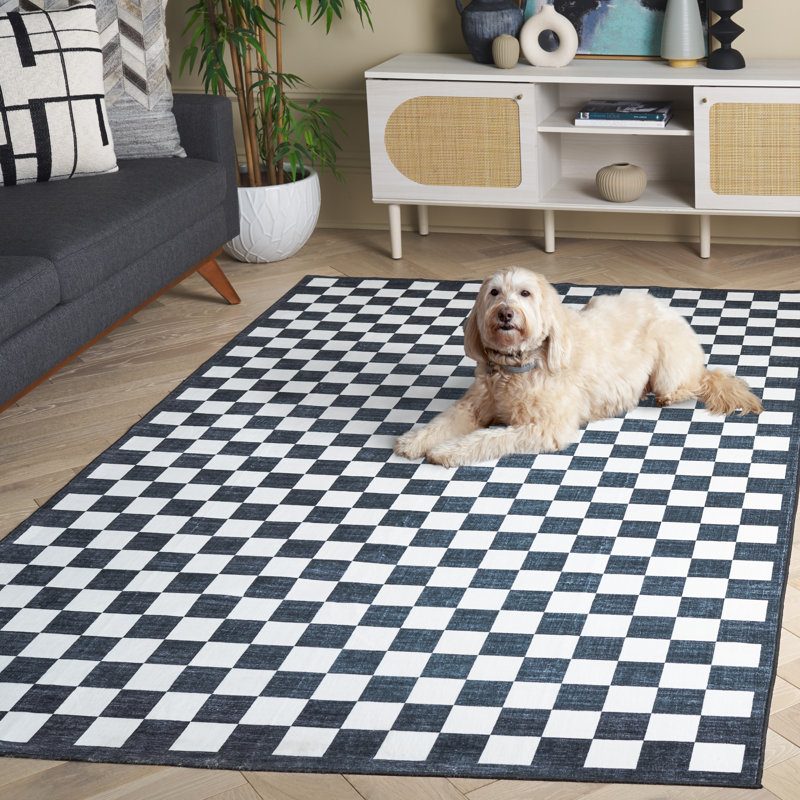 Tapis ivoire / noir Josalina Clara 936, Rectangle de 5 pi x 8 pi
