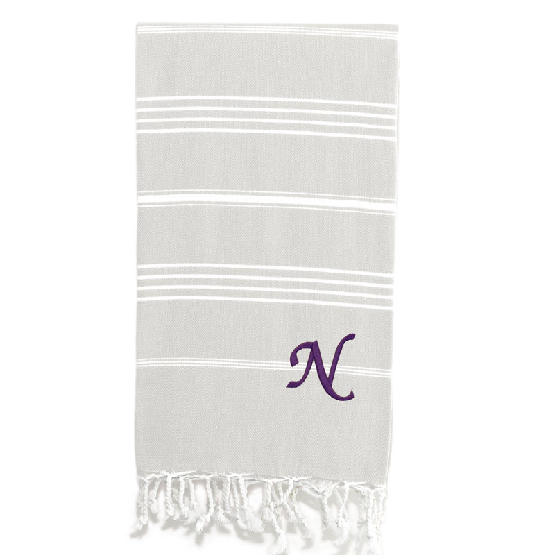 Pestemal Turkish Cotton Beach Towel, Cream/White, N