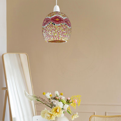 18cm H Glass Round Pendant Shade ( Screw On ) in Multicolour