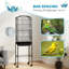 Ensemble de démarrage pour cage à oiseaux 60 po en métal avec support à roulettes amovible, panier de rangement et accessoires, noir