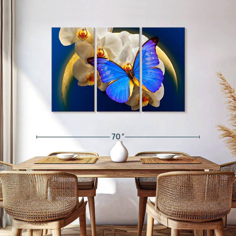 Brampt papillon au clair de lune Morpho, H 36 po x l 57 po