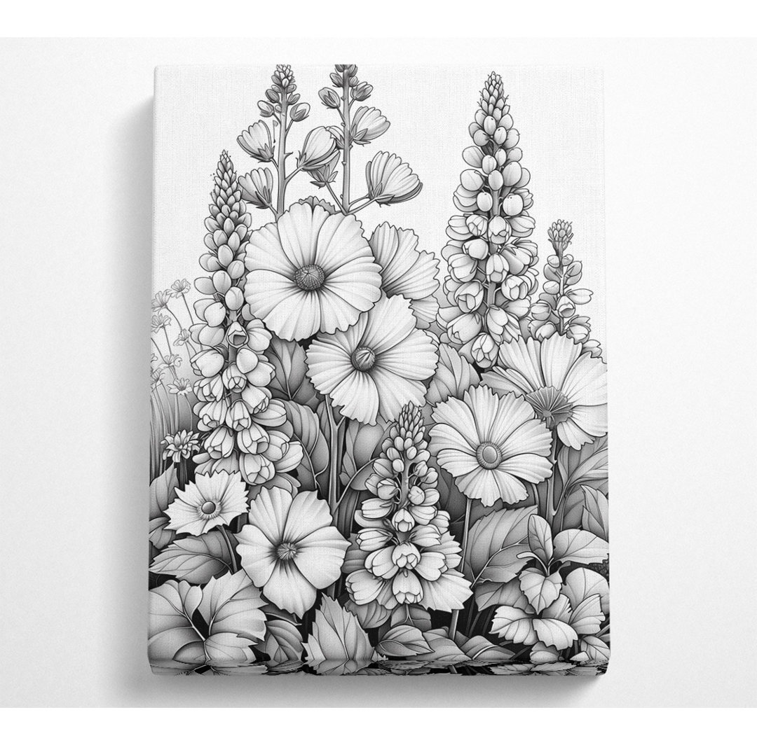 Zeichnung Blumen Canvas Druck