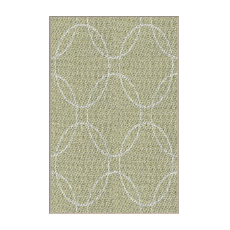 Tapis de surface verte à motif de mer, Rectangle 5 pi x 7 pi