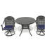 3-Piece All-Weather Cast Aluminum Dining Set, Include 2 Swivel Chairs and 39.37" Round Table With Black Frame