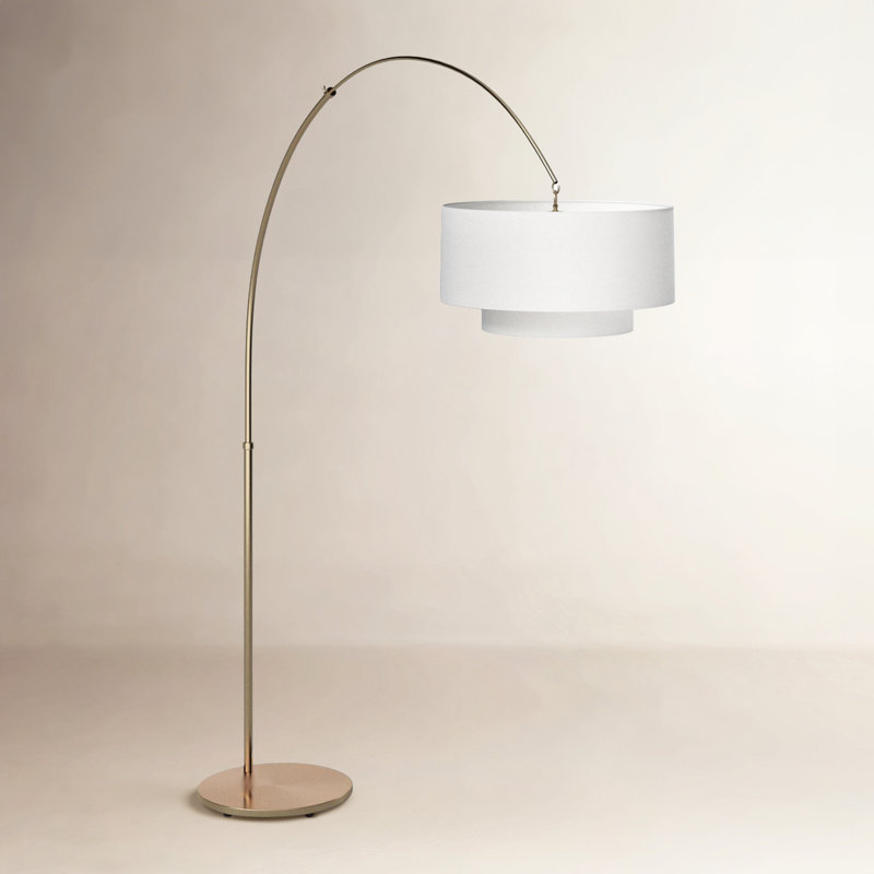 Tanyel 75'' Arched Floor Lamp, Burnished Brass