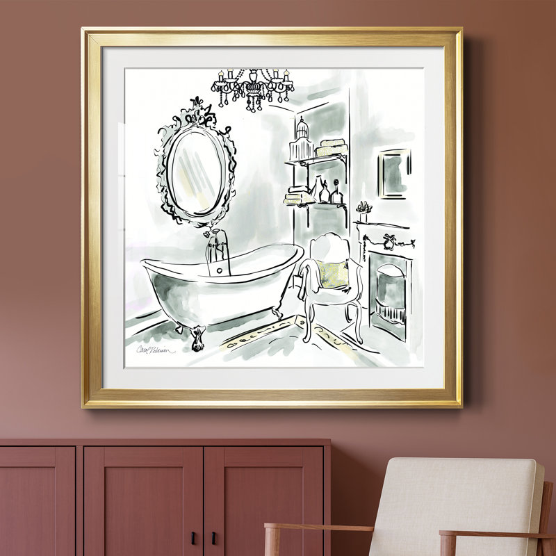 «Opulent Bath II», cadre photo, H 34,5 po x l 34,5 po x P 1,5 po, Papier encadré doré