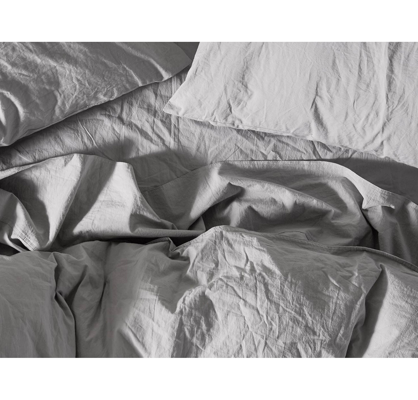 Crinkled 100% Cotton Percale Pillowcase - Set of 2, King Pillowcase, Pewter