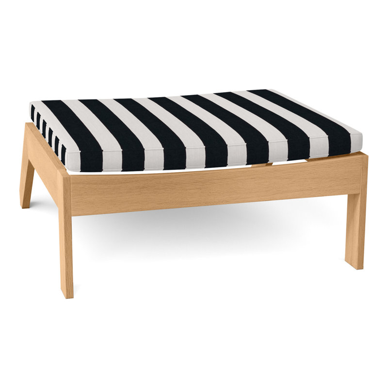 Repose-pieds Ashland Teak Adirondack - Teck naturel, Welt, Sunbrella® ‑ Cabana à rayures minuit, Teck naturel