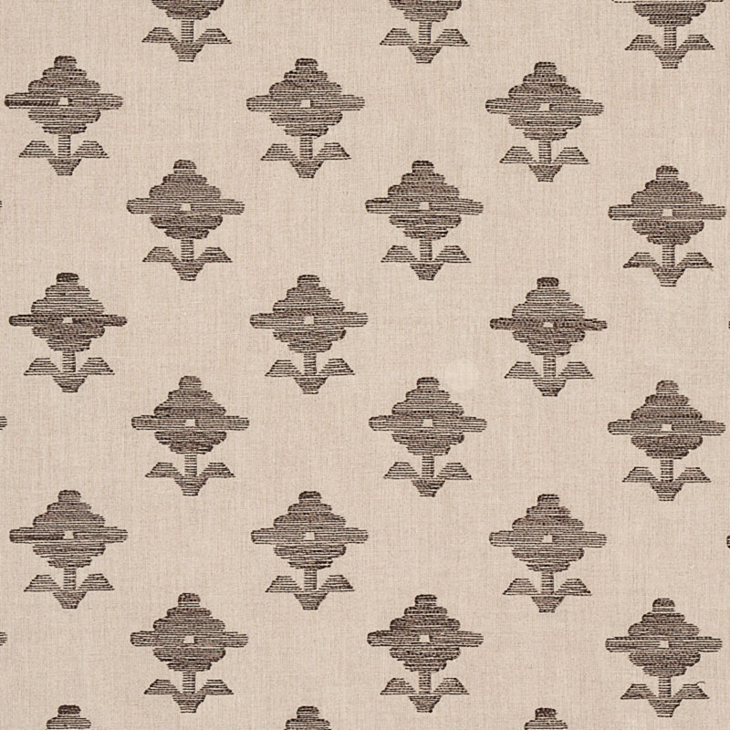Rubia Embroidery Fabric, Brown
