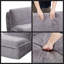 Fauteuil ergonomique en velours côtelé avec mousse à mémoire de forme Cloud Comfort - gris-518766276