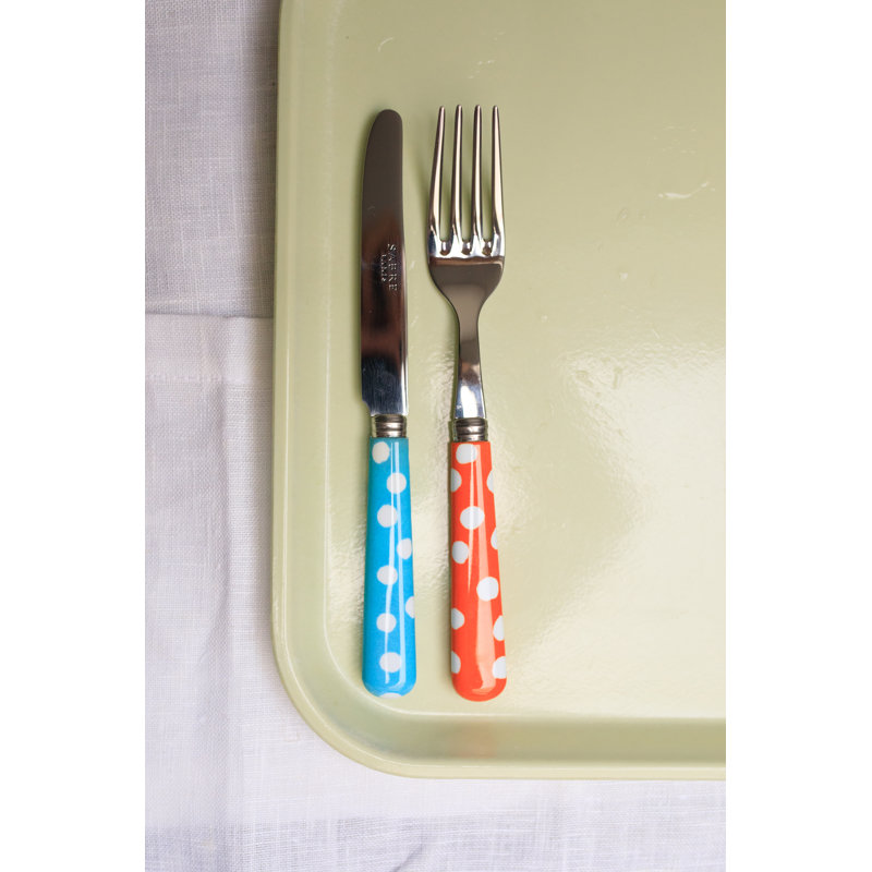 Sabre Paris - 24 Pieces Cutlery Set White Dots, Pink