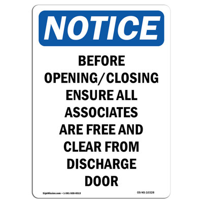 Before Opening Closing Ensure Sign