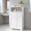 Armoire de salle de bain autoportante avec tablette ouverte 2 portes 2 tiroirs, rangement au sol pour la salle de bain, cuisine