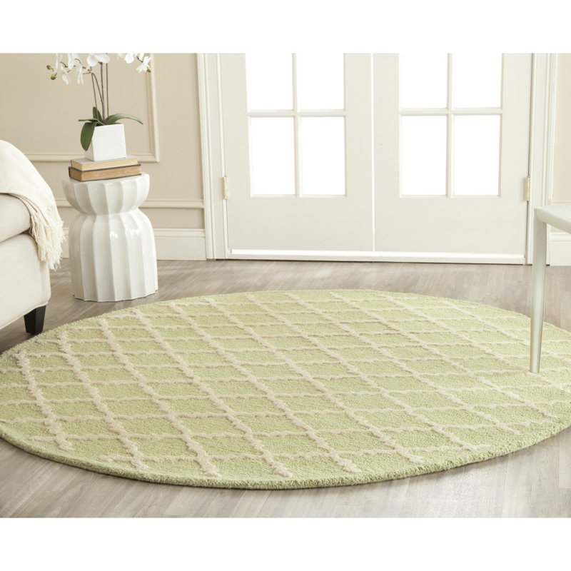 Ilion Cambridge Hand Tufted Wool Geometric Rug, Round 6'