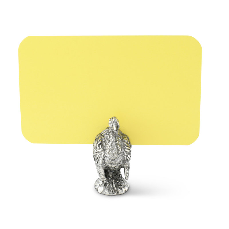 Harvest Pewter Turkey Place Card Holder