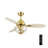 42"W Pepin Glam/Modern LED Indoor Clear Gold Glass Ceiling Fan With Oak And White Blades with a Remote Control