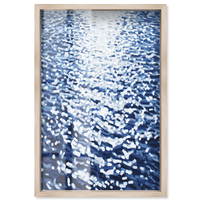 Sunlight on the Water I Shadowbox Print Coastal Wall Decor, Cadre blond, H 55 po x l 37 po