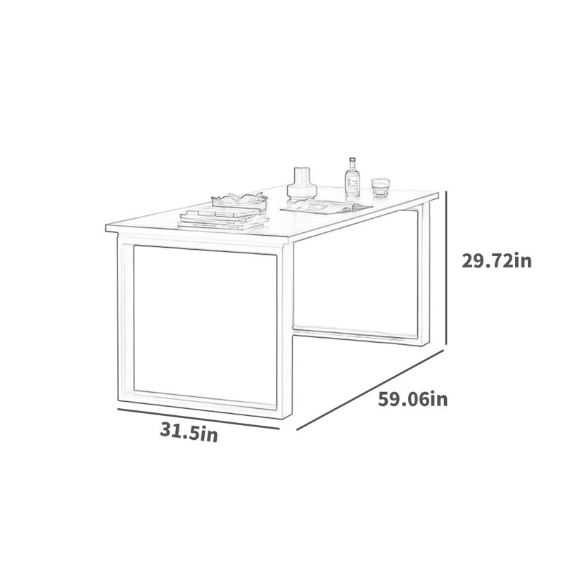 Table de salle à manger Retro, L 31,5 po x L 59,06 po