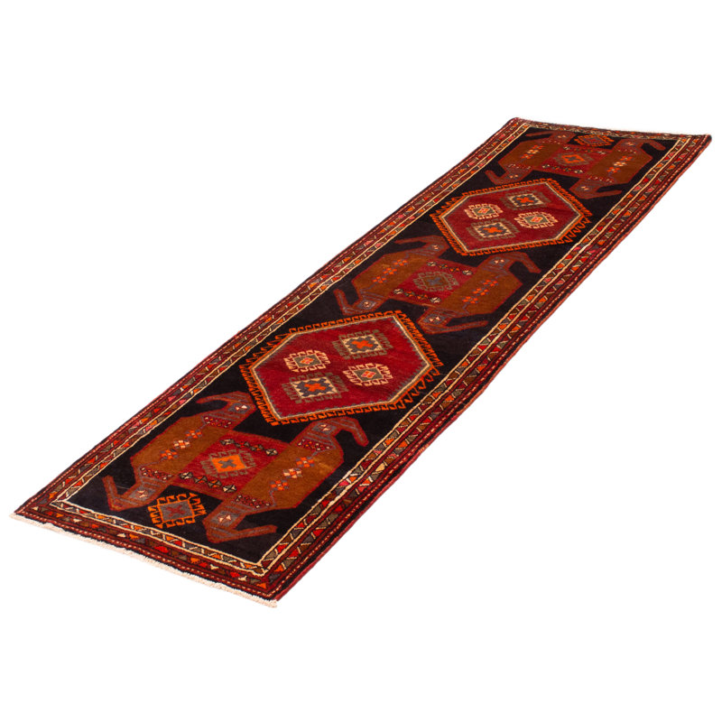 Tapis de couloir unique en laine 3 pi 5 po x 10 pi 8 po Konya