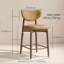 Tabouret de bar rembourré en bois massif (ensemble de 2)-1321156230