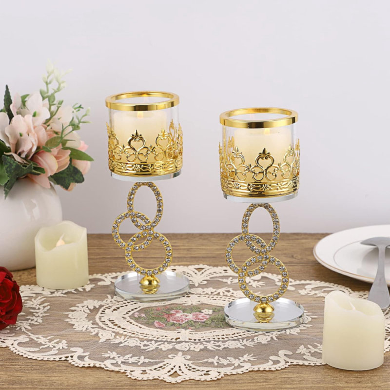Luxueux porte-bougies en cristal