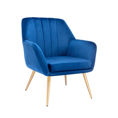 41.4cm H Velvet Upholstered Armchair