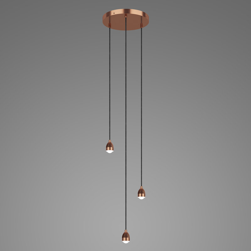Casper 3 - Light LED Cluster Pendant, Copper