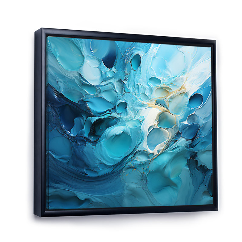 " Azure Symphony II ", Black Floater Framed, 16" H x 16" W