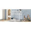 Lit simple en bois, blanc