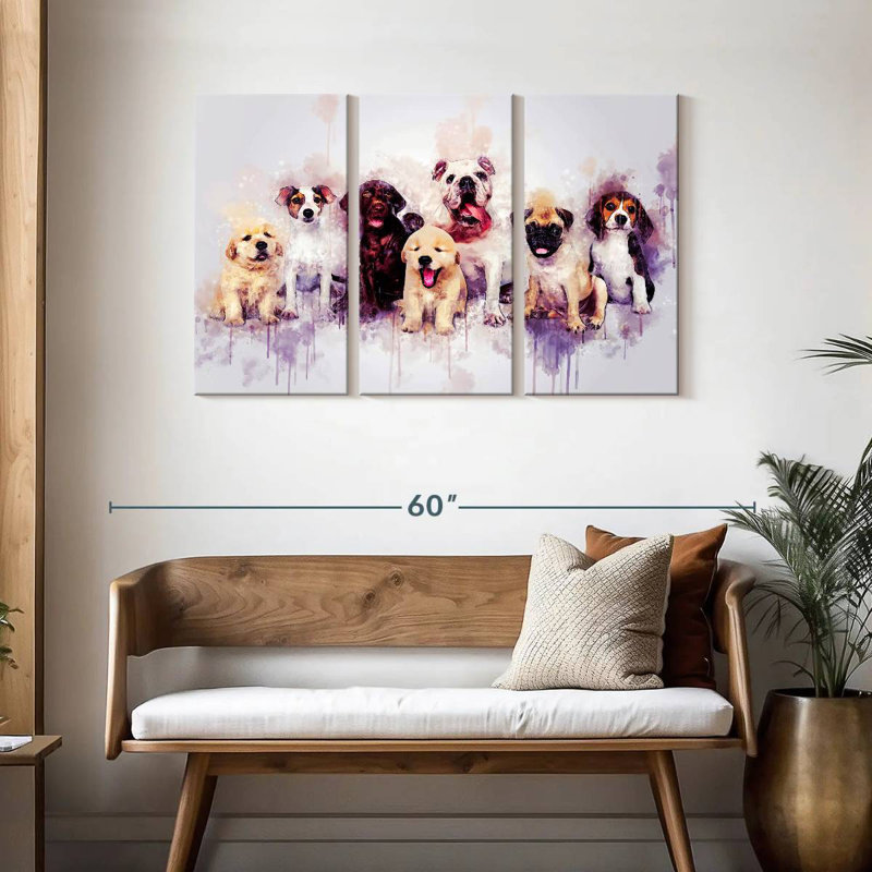Chiots de chien, H 28 po x l 45 po