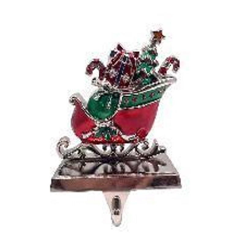 Present Filled Sleigh Christmas Stocking Holder - 5.5"