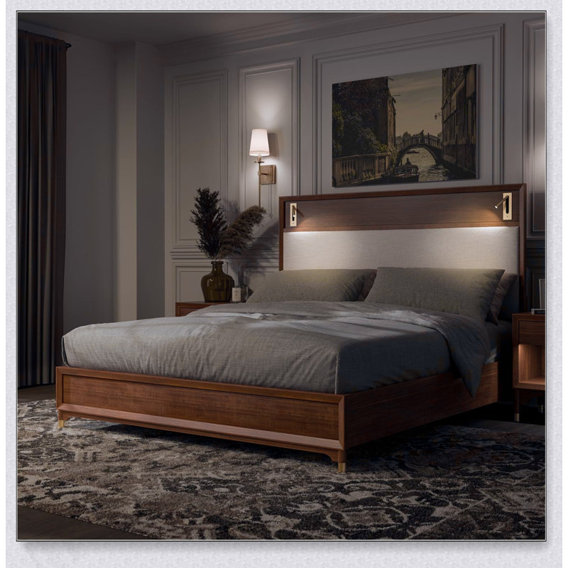 Mobilier de chambre à coucher Mid-Century, Grand lit