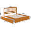 Lit plateforme en bois massif avec pied de lit et gigogne Marlton-96140395