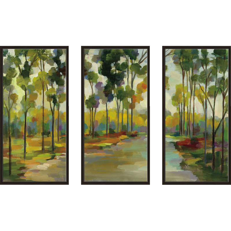 «Path In The Forest», reproduction sur toile flottante 3 pièces, H 33,5 po x l 52,5 po x P 2 po