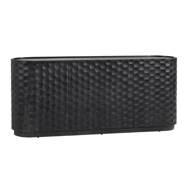 Makassar 76'' Wide Solid Wood Sideboard, Black