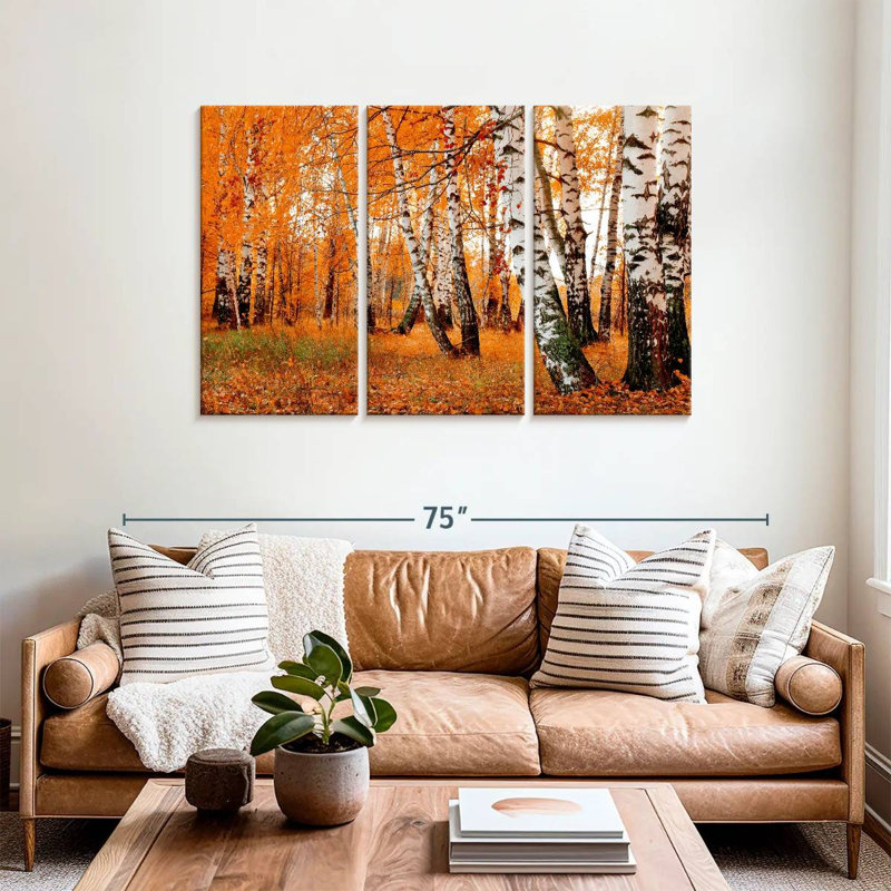 Harnek Autumn Birch Tree Forest, 36" H x 57" W