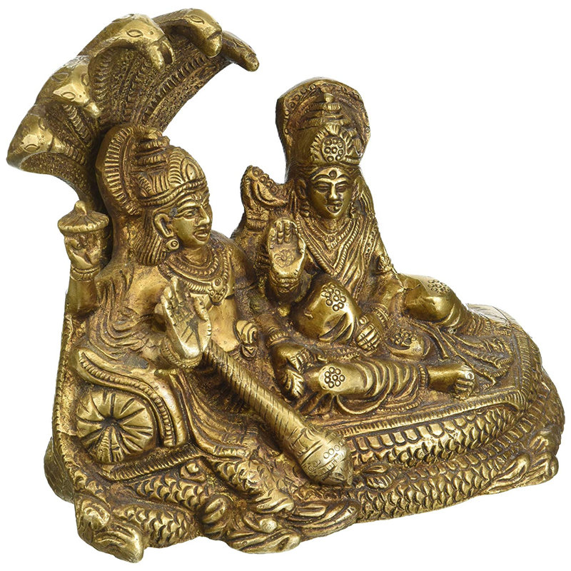 Visnhu avec la déesse Lakshmi, terni