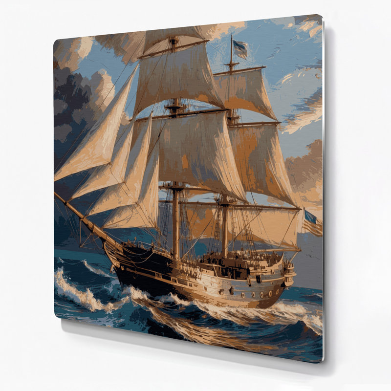 Art mural nautique classique gris nautique, H 16 po x l 16 po