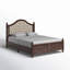 Grand lit plateforme tapissier en bois massif Bilal, noyer-270252570-313313175