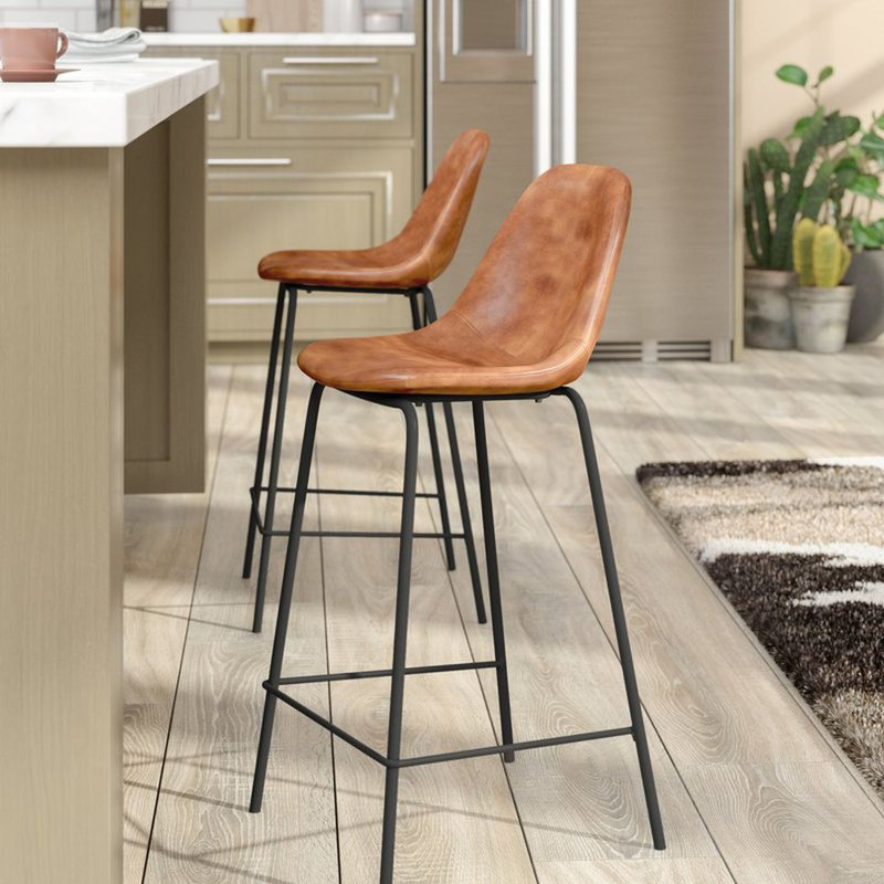 Tabouret de bar de 26 po Joshveer, Orange
