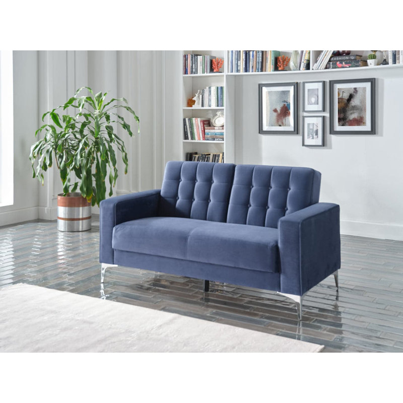 Kellianne 63'' Upholstered Convertible Sofa, Navy 